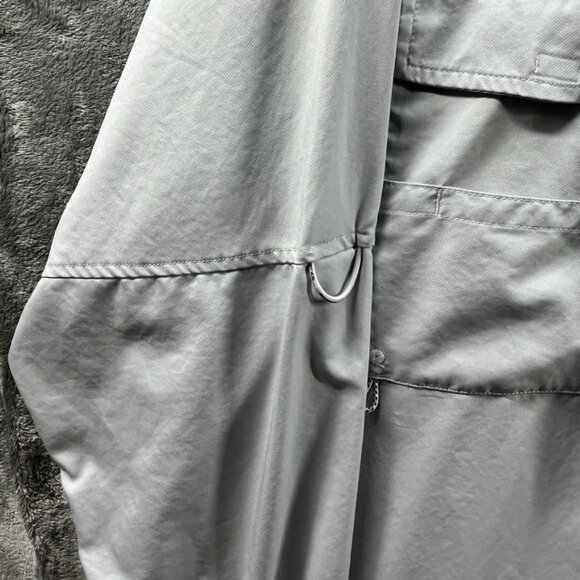 Columbia PFG Fishing Shirt Men Size 3X Gray Vented Omni-Shield Langara BC Salmon - Picture 6 of 11